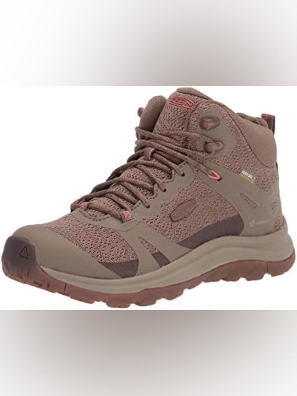 Keen Waterproof Women's Taupe and Dark Brown Lace-Up Hiking Boot- Terradora II